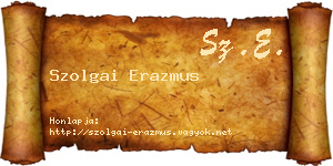 Szolgai Erazmus névjegykártya
